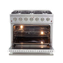 FORNO Vittorio - Gold Professional 36" Freestanding Colored Door Gas Range FFSGS6244-36WHT