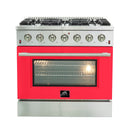 FORNO Vittorio - Gold Professional 36" Freestanding Colored Door Gas Range FFSGS6244-36WHT