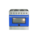 FORNO Vittorio - Gold Professional 36" Freestanding Colored Door Gas Range FFSGS6244-36WHT