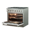 FORNO Galiano - Gold Professional 36" Freestanding Dual Fuel 240V Electric Colored Door Oven Range FFSGS6156-36WHT