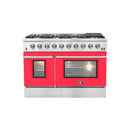 FORNO Vittorio - Gold Professional 48" Freestanding Colored Door Gas Range FFSGS6244-48RED