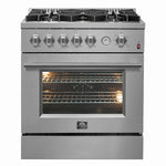 Forno Giovanni 30-inch Gas Range with 5 Gas Burners Convection Gas Oven with Temperature Gauge in Stainless Steel - FFSGS6274-30