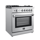 Forno Breno 30" Freestanding Gas Range Oven with 5 Sealed Burners, Griddle, and Air Fryer FFSGS6276-30