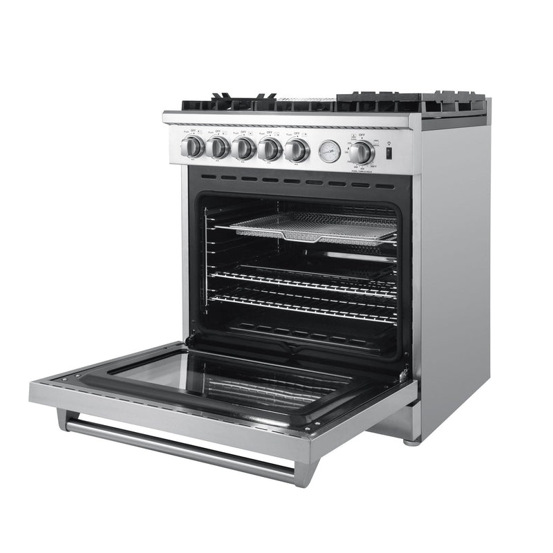 Forno Breno 30" Freestanding Gas Range Oven with 5 Sealed Burners, Griddle, and Air Fryer FFSGS6276-30
