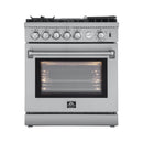 Forno Breno 30" Freestanding Gas Range Oven with 5 Sealed Burners, Griddle, and Air Fryer FFSGS6276-30