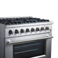 FORNO Marco 36" 5.36 cu. ft. Dual Fuel Range in Stainless Steel with 6 Sealed Burners, FFSGS6197-36