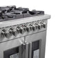 FORNO Massimo 30-Inch Freestanding French Door Dual Fuel Range in Stainless Steel - FFSGS6325-30