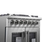 FORNO Massimo 30-Inch Freestanding French Door Dual Fuel Range in Stainless Steel - FFSGS6325-30