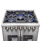 FORNO Massimo 30-Inch Freestanding French Door Dual Fuel Range in Stainless Steel - FFSGS6325-30