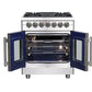 FORNO Massimo 30-Inch Freestanding French Door Dual Fuel Range in Stainless Steel - FFSGS6325-30