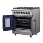 FORNO Massimo 30-Inch Freestanding French Door Dual Fuel Range in Stainless Steel - FFSGS6325-30
