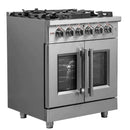 FORNO Massimo 30-Inch Freestanding French Door Gas Range in Stainless Steel - FFSGS6439-30