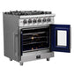 FORNO Massimo 30-Inch Freestanding French Door Gas Range in Stainless Steel - FFSGS6439-30