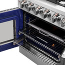 FORNO Massimo 30-Inch Freestanding French Door Gas Range in Stainless Steel - FFSGS6439-30