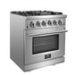 FORNO Massimo 30-Inch Freestanding Gas Range in Stainless Steel - FFSGS6239-30