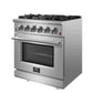 FORNO Massimo 30-Inch Freestanding Gas Range in Stainless Steel - FFSGS6239-30