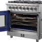 FORNO Massimo 36-Inch Freestanding French Door Dual Fuel Range in Stainless Steel - FFSGS6325-36