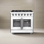 FORNO Massimo 36-Inch Freestanding French Door Gas Range in Stainless Steel - FFSGS6439-36
