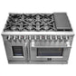 FORNO Massimo 48-Inch Freestanding French Door Dual Fuel Range in Stainless Steel - FFSGS6325-48