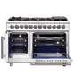 FORNO Massimo 48-Inch Freestanding French Door Dual Fuel Range in Stainless Steel - FFSGS6325-48