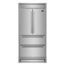 Forno Moena 36" French Door 19.2 cu. ft Stainless Steel Refrigerator, with Modern Decorative Grill - 40" Wide - FFRBI1820-40MG