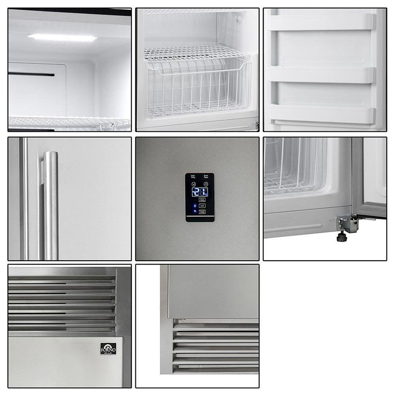 Forno 2-Piece Appliance Package - 36-Inch Electric Range and Pro-Style Refrigerator and Freezer in Stainless Steel