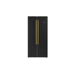 Forno Salerno Espresso 33-inch Side-by-Side 15.6 Cu.Ft. Refrigerator with Brass Handle - FFRBI1805-33BLK