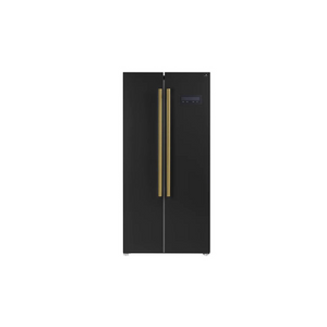 Forno Salerno Espresso 33-inch Side-by-Side 15.6 Cu.Ft. Refrigerator with Brass Handle - FFRBI1805-33BLK