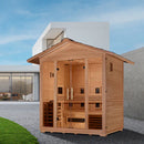 GOLDEN DESIGNS "GARGELLEN" 5 PERSON HYBRID OUTDOOR STEAM SAUNA - CANADIAN HEMLOCK GDI-8125-01