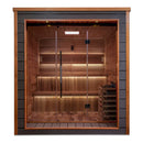 GOLDEN DESIGNS KAARINA 6 PERSON OUTDOOR-INDOOR TRADITIONAL STEAM SAUNA - CANADIAN RED CEDAR INTERIOR GDI-8506-01