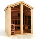 GOLDEN DESIGNS LOVIISA 3 PERSON OUTDOOR-INDOOR PURETECH HYBRID FULL SPECTRUM SAUNA - CANADIAN RED CEDAR INTERIOR GDI-8523-01