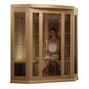 Golden Designs Maxxus 3 Person Corner Low EMF FAR Infrared Carbon Canadian Hemlock Sauna MX-K356-01