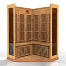 Golden Designs Maxxus "Chaumont Edition" 3 Person Corner Near Zero EMF FAR Infrared Sauna - Canadian Red Cedar - PrimeFair
