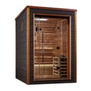 GOLDEN DESIGNS NARVIK 2 PERSON OUTDOOR-INDOOR TRADITIONAL STEAM SAUNA - CANADIAN RED CEDAR INTERIOR GDI-8202-01