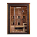GOLDEN DESIGNS NORA 2 PERSON OUTDOOR-INDOOR PURETECH HYBRID FULL SPECTRUM SAUNA - CANADIAN RED CEDAR INTERIOR GDI-8222-01