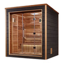 GOLDEN DESIGNS SAVONLINNA 3 PERSON OUTDOOR-INDOOR TRADITIONAL STEAM SAUNA - CANADIAN RED CEDAR INTERIOR GDI-8503-01