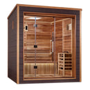 GOLDEN DESIGNS SAVONLINNA 3 PERSON OUTDOOR-INDOOR TRADITIONAL STEAM SAUNA - CANADIAN RED CEDAR INTERIOR GDI-8503-01