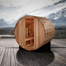 GOLDEN DESIGNS "ST. MORITZ" 2 PERSON BARREL TRADITIONAL STEAM SAUNA - PACIFIC CEDAR GDI-B002-01