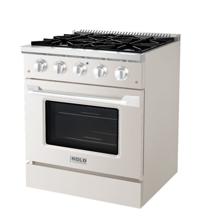 Hallman 30 In. Gas Range in Stainless Steel with Chrome Trim - Bold Series, HBRG30CMSS