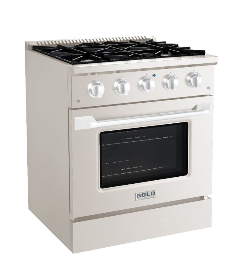 Hallman 30 In. Gas Range in Stainless Steel with Chrome Trim - Bold Series, HBRG30CMSS