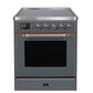 ILVE - Majestic II Series - 30 Inch Electric Freestanding Single Oven Range (UMI30NE3) - Blue Grey Bronze
