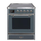 ILVE - Majestic II Series - 30 Inch Electric Freestanding Single Oven Range (UMI30NE3) - Blue Grey Chrome