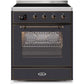 ILVE - Majestic II Series - 30 Inch Electric Freestanding Single Oven Range (UMI30NE3) - Matte Graphite with Bronze Trim