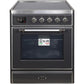 ILVE - Majestic II Series - 30 Inch Electric Freestanding Single Oven Range (UMI30NE3) - Matte Graphite with Chrome Trim