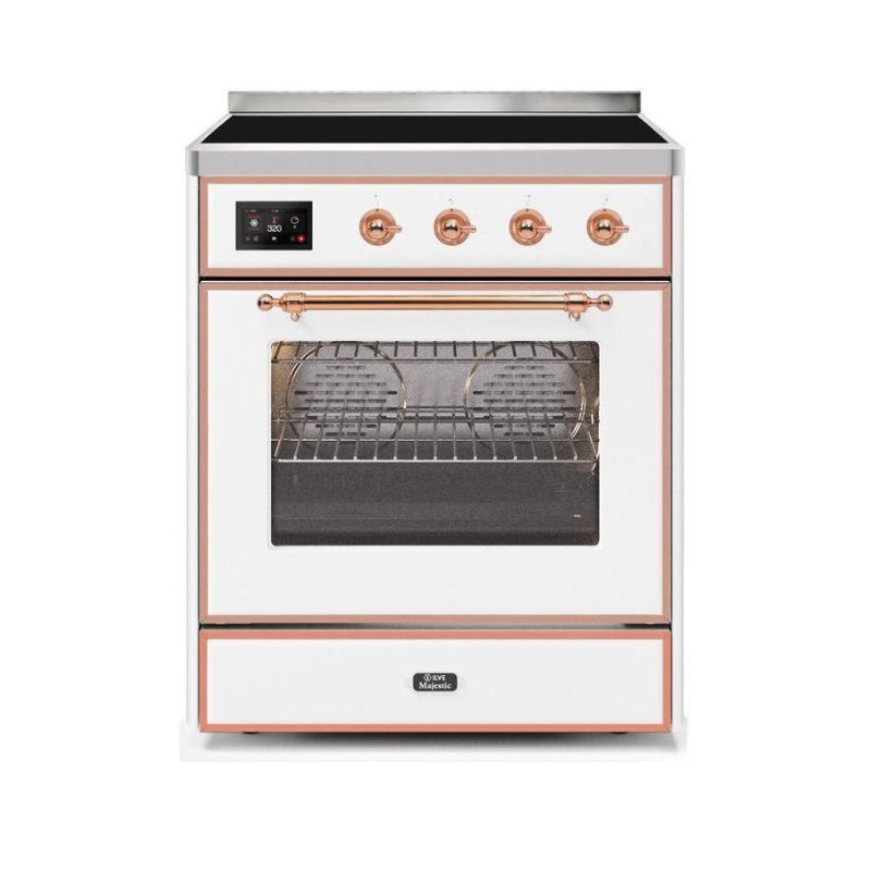 ILVE 30" Majestic II Series Freestanding Electric Single Oven Range with 4 Elements, Triple Glass Cool Door, Convection Oven, TFT Oven Control Display and Child Lock UMI30NE3