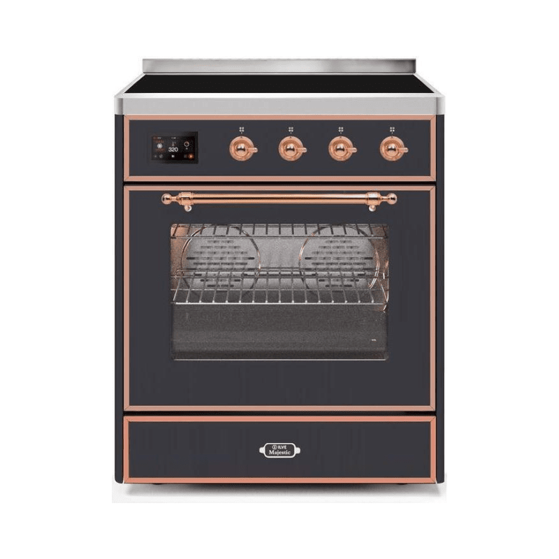 ILVE 30" Majestic II Series Freestanding Electric Single Oven Range with 4 Elements, Triple Glass Cool Door, Convection Oven, TFT Oven Control Display and Child Lock UMI30NE3
