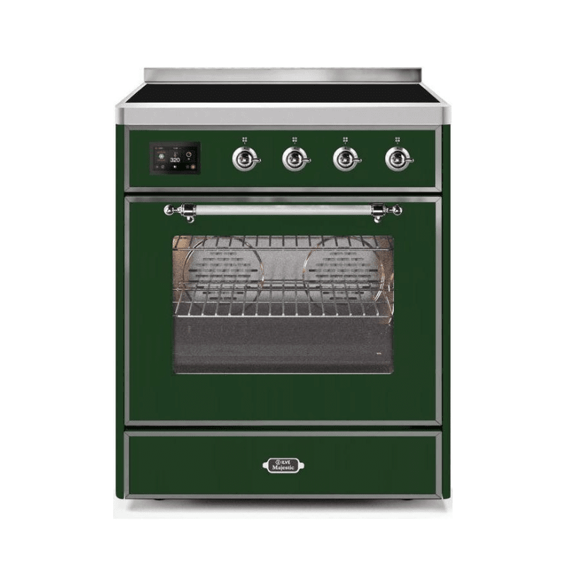 ILVE 30" Majestic II Series Freestanding Electric Single Oven Range with 4 Elements, Triple Glass Cool Door, Convection Oven, TFT Oven Control Display and Child Lock UMI30NE3