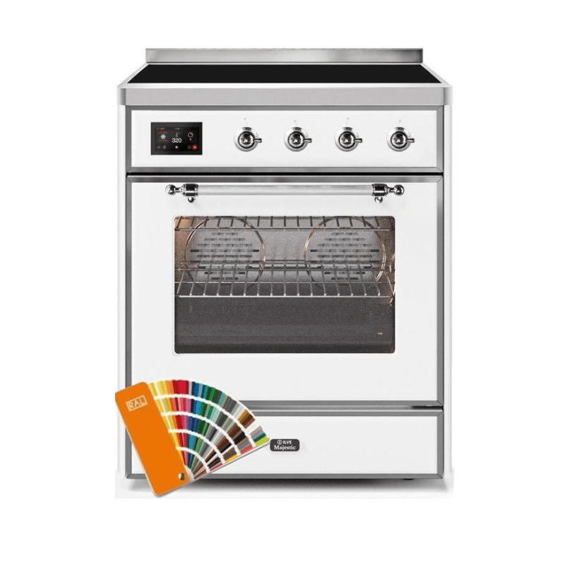 ILVE 30" Majestic II Series Freestanding Electric Single Oven Range with 4 Elements, Triple Glass Cool Door, Convection Oven, TFT Oven Control Display and Child Lock UMI30NE3