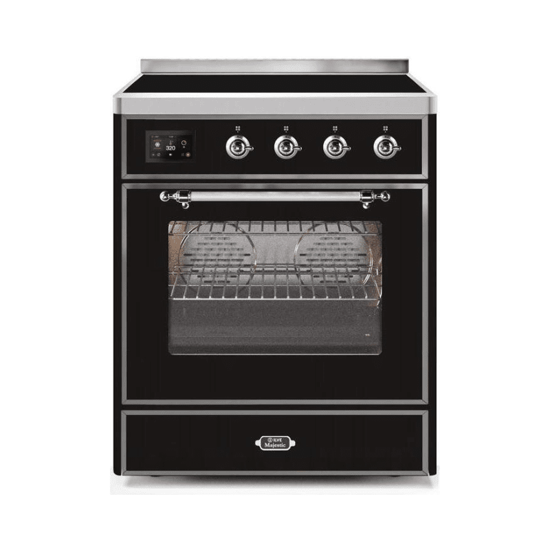 ILVE 30" Majestic II Series Freestanding Electric Single Oven Range with 4 Elements, Triple Glass Cool Door, Convection Oven, TFT Oven Control Display and Child Lock UMI30NE3