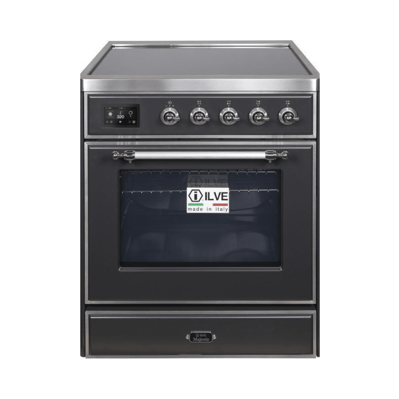 ILVE 30" Majestic II Series Freestanding Electric Single Oven Range with 4 Elements, Triple Glass Cool Door, Convection Oven, TFT Oven Control Display and Child Lock UMI30NE3